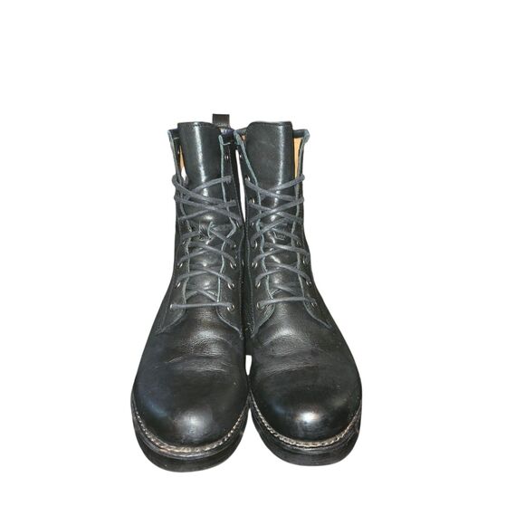 Frye Veronica Women's Flex Combat Boots Size 9.5 Black Leather Lace Up Heeled - Picture 2 of 10